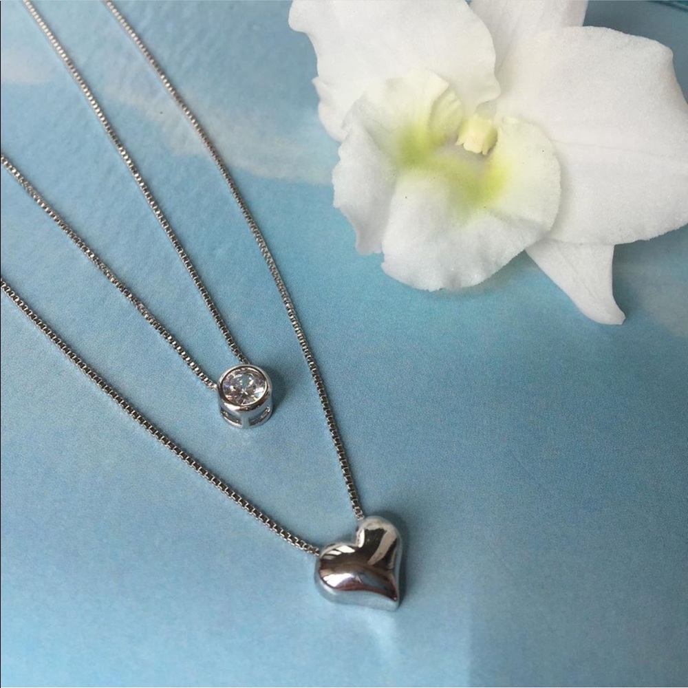 🌸Host Pick🌸 S925 CZ Double Heart Necklace